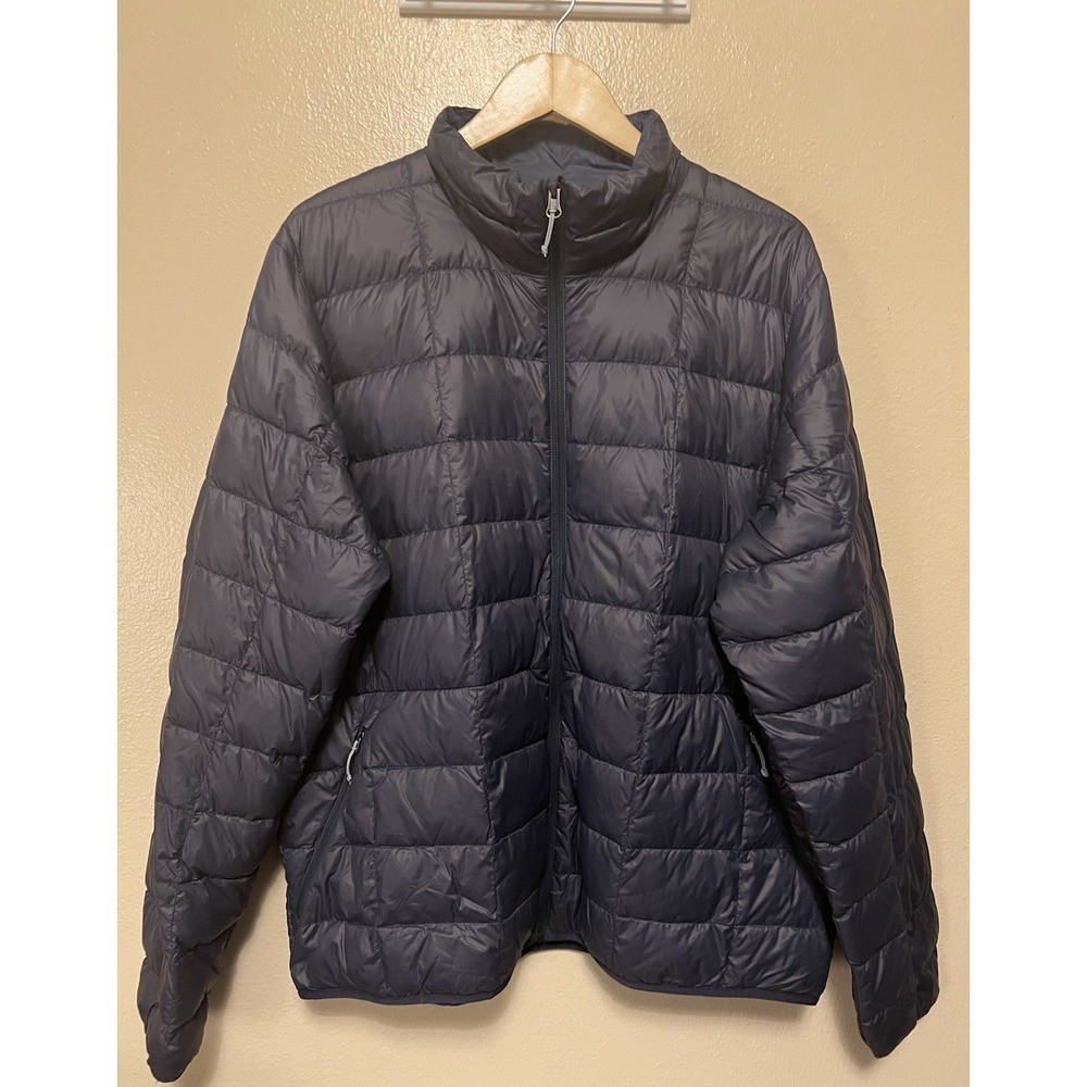 REI Co-op Down Jacket 650 Fill Packable Puffer Quilted Blue Nylon Mens Sz XL